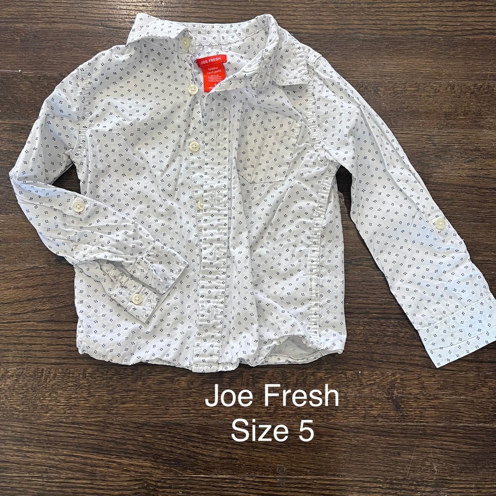 Joe Fresh Navy & White button up